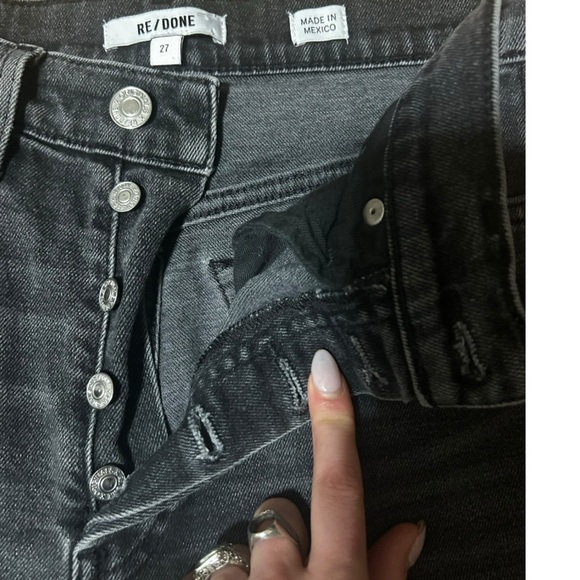 Re/Done 80s Slim Straight Black Jean Size 27 Button Fly Revolve - Picture 7 of 11